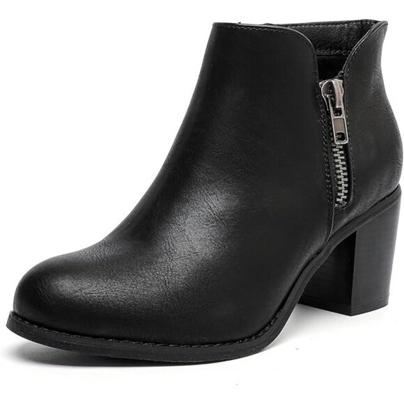 Luoika Shoes - Luoika Size 11.5W Ankle Boots Black Side Zipper Closure Memory Foam Insole